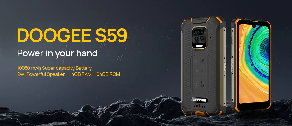 DOOGEE’s rugged dual sim S59 Pro smartphone with 10,050mAh battery and a powerful 2W loudspeaker is now available on lazada